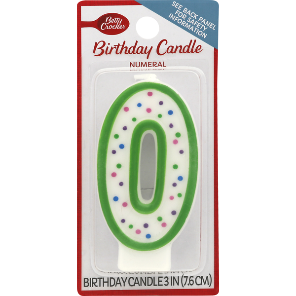 Baking Supplies & Decor Betty Crocker Birthday Candle, Numeral 0, 3 Inch hero