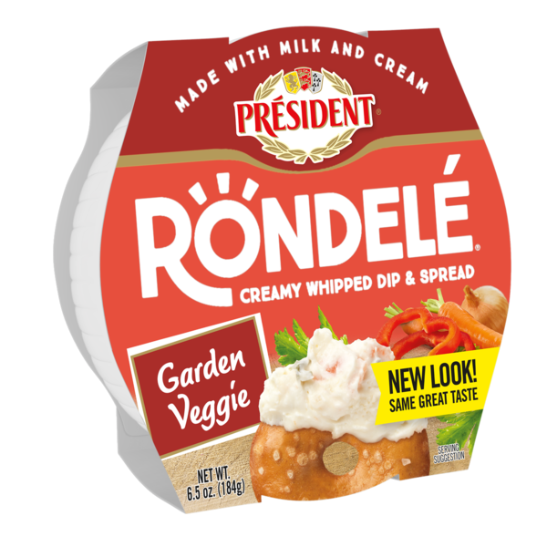 Spreads Rondelé President Creamy Whipped Dip & Spread Cheese Garden Vegetable hero