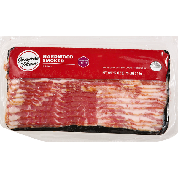 Packaged Meat Shoppers Value Bacon, Hardwood Smoked hero