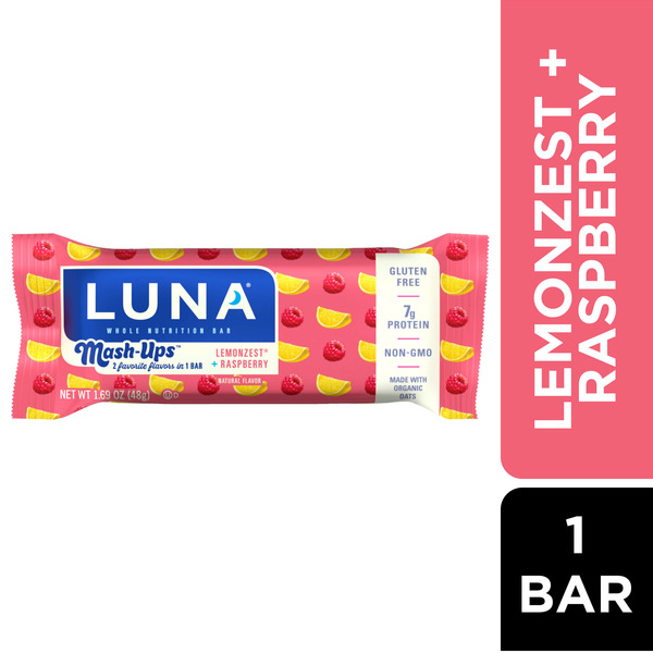 Protein & Meal Replacements Luna Mash-Ups Lemonzest + Raspberry Whole Nutrition Bar hero