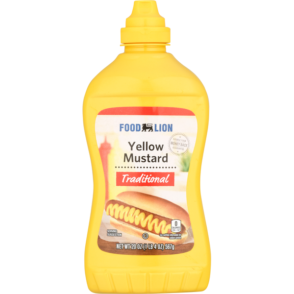 Condiments Food Lion Mustard, Yellow, Traditional hero