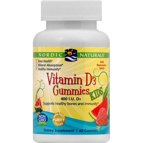 Vitamins & Supplements Nordic Naturals Vitamin D3, Kids, Gummies, Wild Watermelon Splash hero