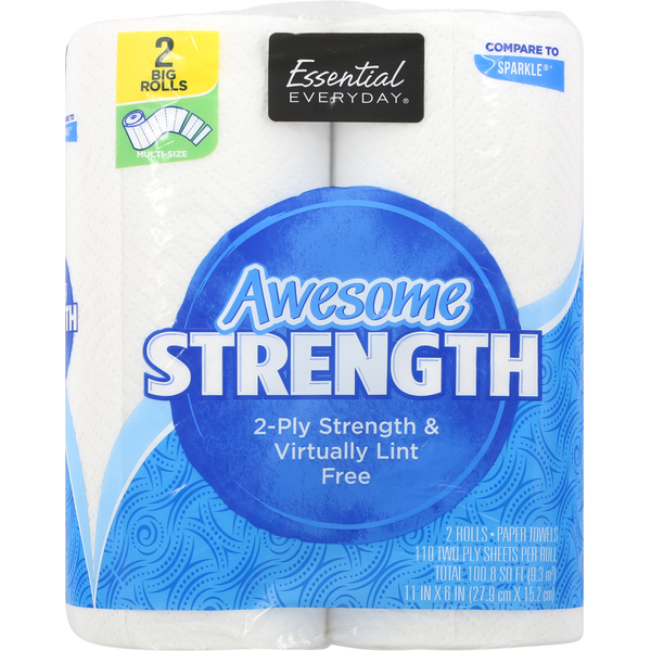 Paper Goods Essential Everyday Paper Towels, Awesome Strength, Big Roll, 2-Ply hero