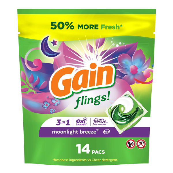 Laundry Care Gain Laundry Detergent Pacs, Moonlight Breeze Scent hero