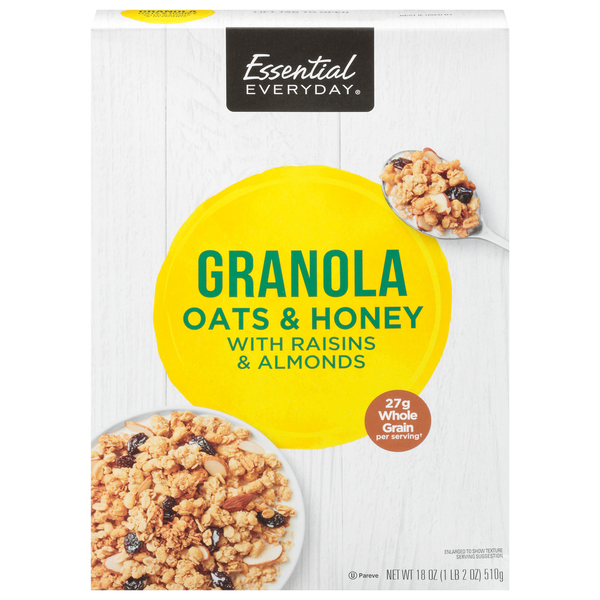 Cereal Essential Everyday Granola, with Raisins & Almonds, Oats & Honey hero