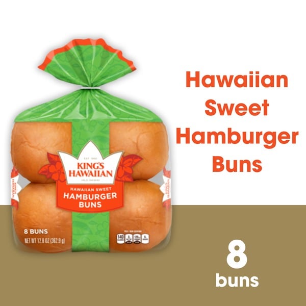 Buns & Rolls King's Hawaiian Hawaiian Sweet Hamburger Buns hero