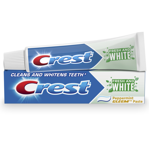 Oral Care Crest Fresh & White Toothpaste, Peppermint Gleem Paste hero