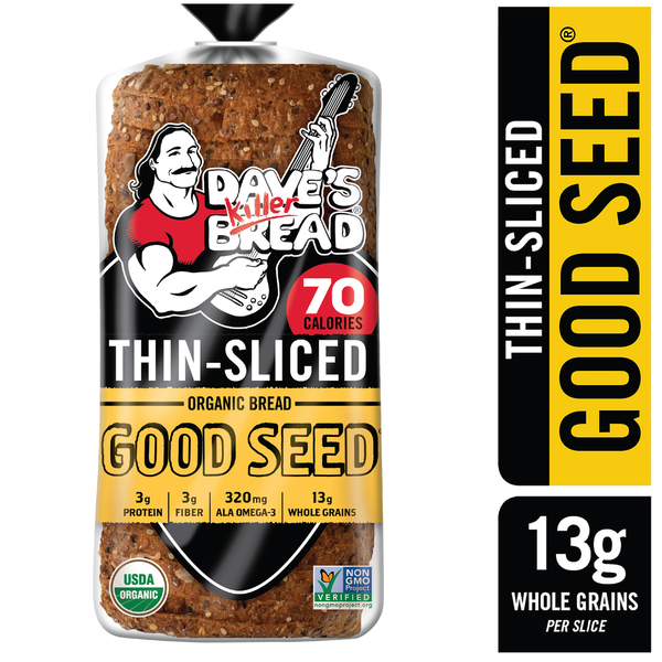 Packaged Bread Dave's Killer Bread Good Seed Thin-Sliced Organic Bread hero