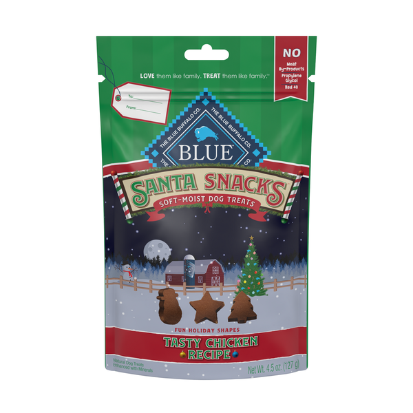 Cookies & Cakes Blue Buffalo Santa Snacks Soft-Moist Dog Treats - Tasty Chicken Recipe hero