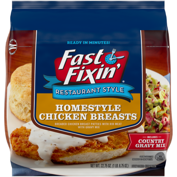 Packaged Seafood Fast Fixin’ Restaurant Style® Homestyle Chicken Breasts with Gravy Mix, 22.75 ounces hero