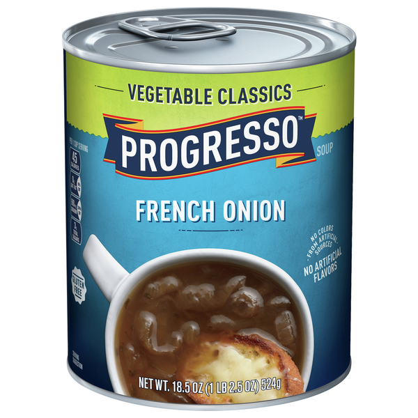 Soup, Broth & Bouillon Progresso Soup, French Onion, Vegetable Classics hero