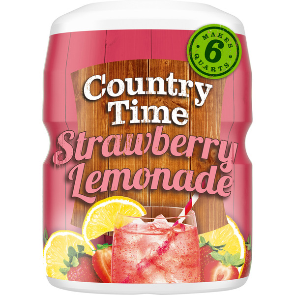 Cocoa & Drink Mixes Country Time Strawberry Lemonade Naturally Flavored Powdered Drink Mix hero