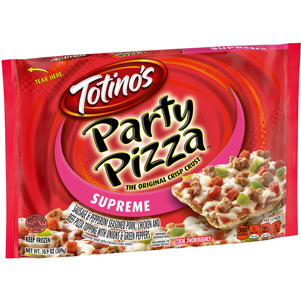 Frozen Pizza Totino's Party Pizza Supreme Thin Crust Frozen Pizza hero