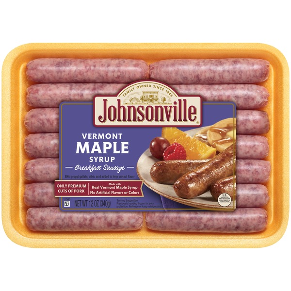 Bacon & Breakfast Meat Johnsonville Vermont Maple Syrup Breakfast Sausage hero