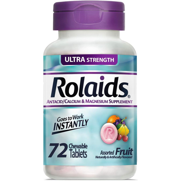 Digestion Rolaids Ultra Strength Antacid, 72 Chewable Tablets, Assorted Fruit hero