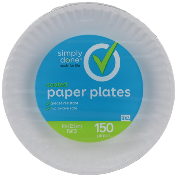 Plates, Bowls, Cups & Flatware Simply Done Paper Plates, Coated hero