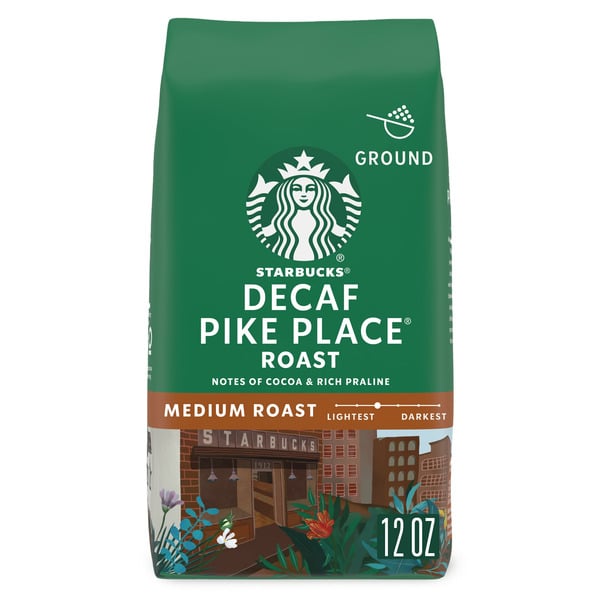 Coffee Starbucks Decaf Pike Place Medium Roast Ground Coffee hero