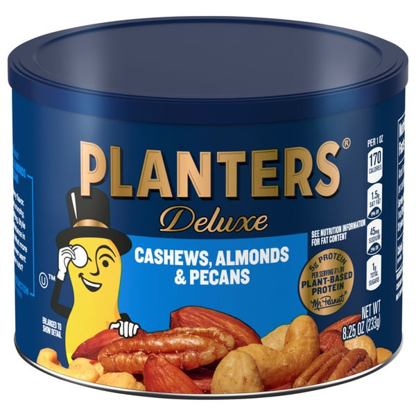 Nuts/Trail Mix/Rice Cakes Planters Select Cashews Almond Pecan hero