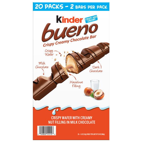 Candy & Chocolate Kinder Milk Chocolate and Hazelnut Cream, Individually Wrapped Chocolate Bars hero