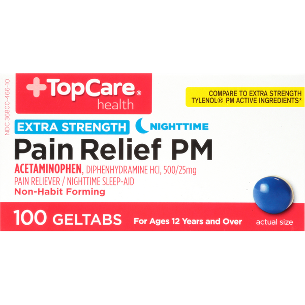 Muscles, Joints & Pain Relief TopCare Pain Relief PM, Extra Strength, Geltabs hero