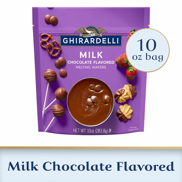 Baking Ingredients Ghirardelli Milk Chocolate Flavored Melting Wafers hero