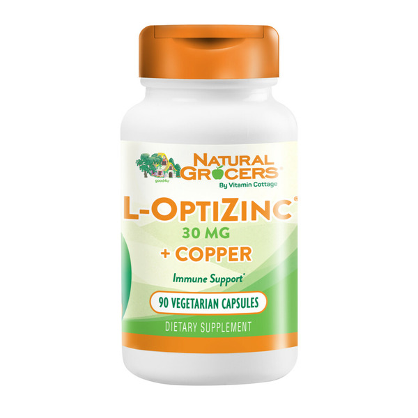 Dietary Supplements Natural Grocers 30 mg L Optizinc hero