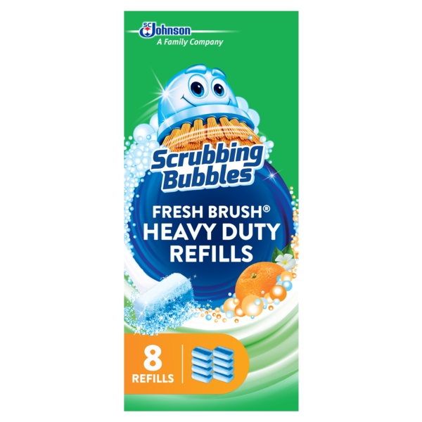 Cleaning Products Scrubbing Bubbles Fresh Brush® Toilet Cleaning System Flushable Refill, Citrus hero