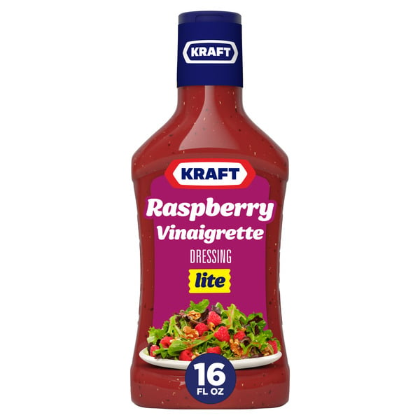 Salad Dressing & Toppings Kraft Raspberry Vinaigrette Lite Salad Dressing hero