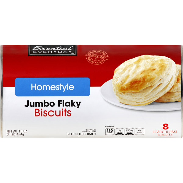 Breakfast Bakery Essential Everyday Biscuits, Jumbo Flaky, Homestyle, Ready-to-Bake hero