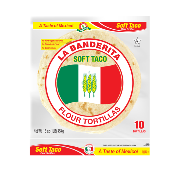 Tortillas & Flat Bread La Banderita Soft Taco, 8" Flour Tortillas hero