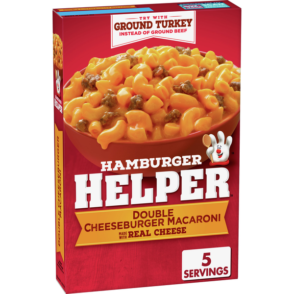 Instant Foods Hamburger Helper Double Cheeseburger Macaroni Pasta Meal hero