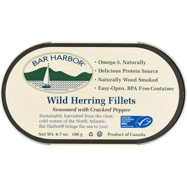 Canned Meat & Seafood Bar Harbor Herring Fillets, Wild hero