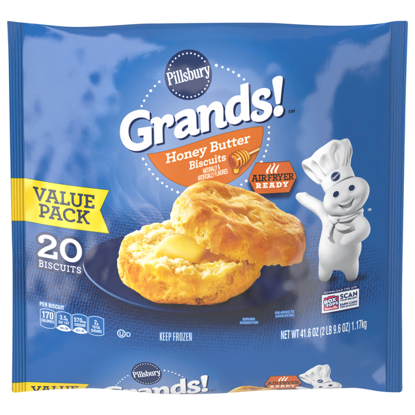 Frozen Breads & Doughs Pillsbury Biscuits, Honey Butter, Value Pack hero