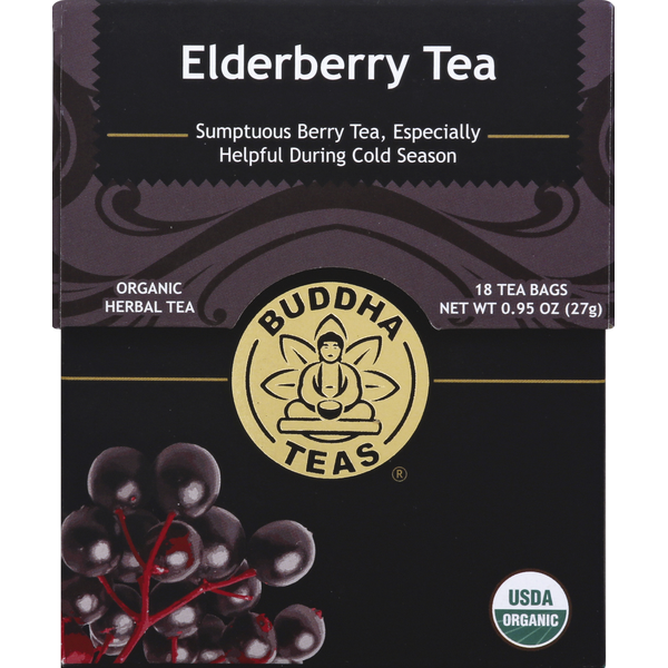 Tea Buddha Teas Herbal Tea, Organic, Elderberry Tea, Tea Bags hero