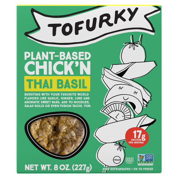 Tofu & Meat Alternatives Tofurky Chick'n, Thai Basil, Plant-Based hero