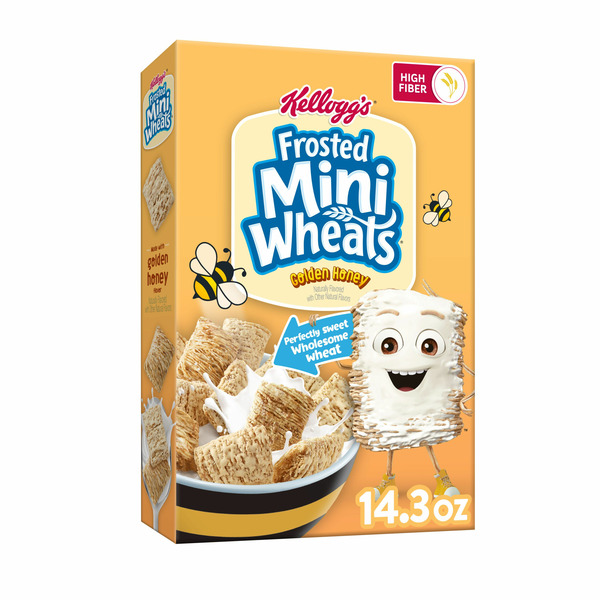 Frosted Mini-Wheats Cold Breakfast Cereal, Fiber Cereal, Kids Snacks, Golden Honey hero