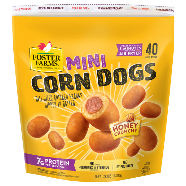 Hot Dogs, Bacon & Sausage Foster Farms Mini Chicken Corn Dogs hero