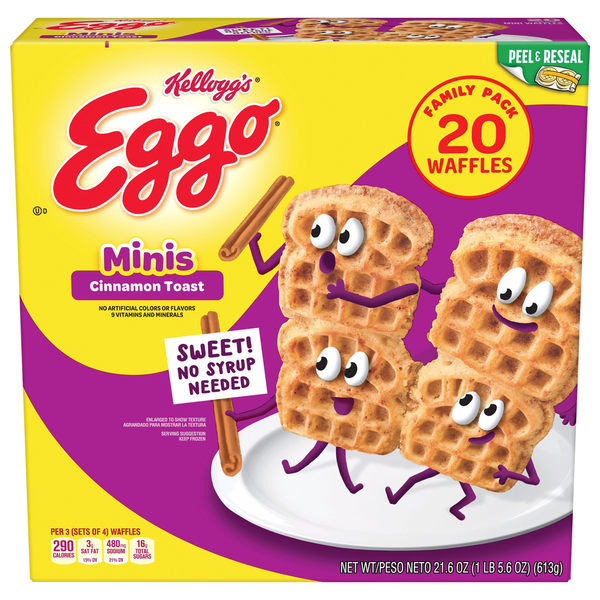 Kellogg’s Eggo Waffles, Cinnamon Toast, Minis, Family Pack hero