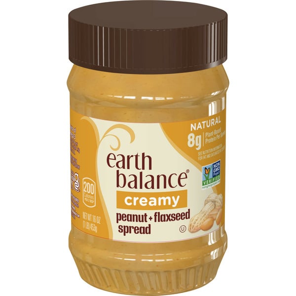 Spreads & Nut Butters Earth Balance Creamy Peanut Butter and Flaxseed Oil hero