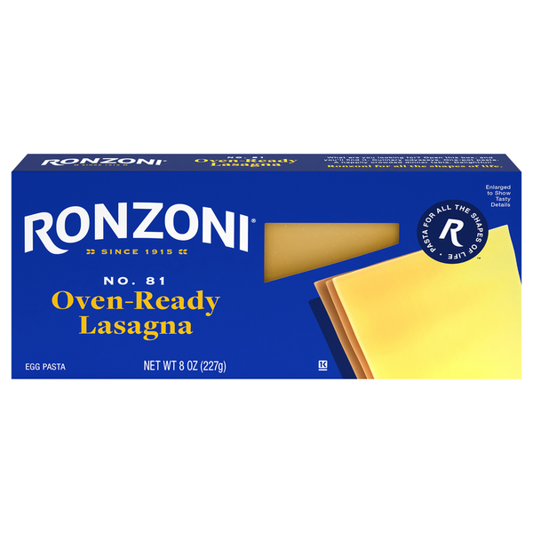 Dry Pasta & Noodles Ronzoni Oven Ready Lasagna No-Boil Pasta for Baking hero