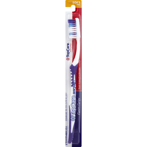 Oral Hygiene TopCare Toothbrush, Gem Grip, Soft, Full hero