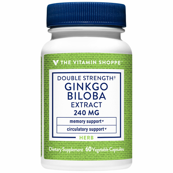 The Vitamin Shoppe Double Strength Ginkgo Biloba Capsules hero