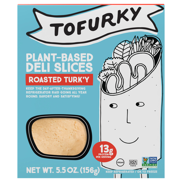 Tofu & Meat Alternatives Tofurky Deli Slices, Plant-Based, Roasted Turk'y hero