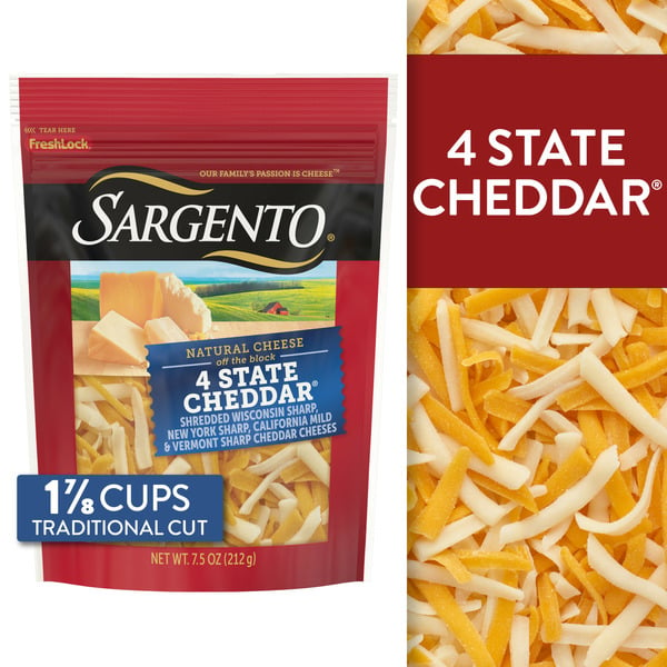 Sargento Shredded Four State Natural Cheddar Cheese hero