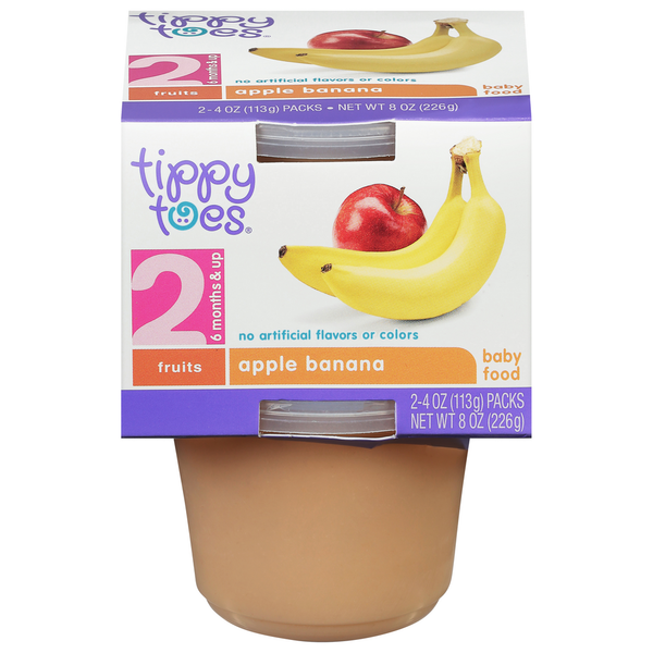 Baby Food & Formula Tippy Toes Baby Food, Apple Banana, 2 (6 Months & Up) hero