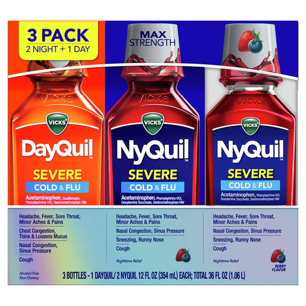 Cold, Flu & Allergy Vicks DayQuil and NyQuil SEVERE Berry Cold & Flu Medicine hero