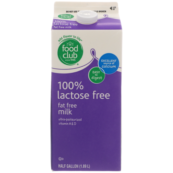 Soy & Lactose-Free Food Club 100% Lactose Free Fat Free Milk hero