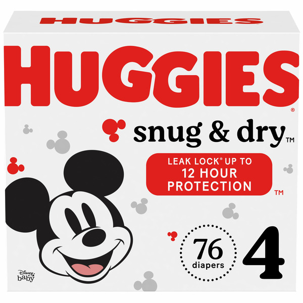 Diapers & Wipes Huggies Snug & Dry Baby Diapers, Size 4 (22-37 lbs) hero