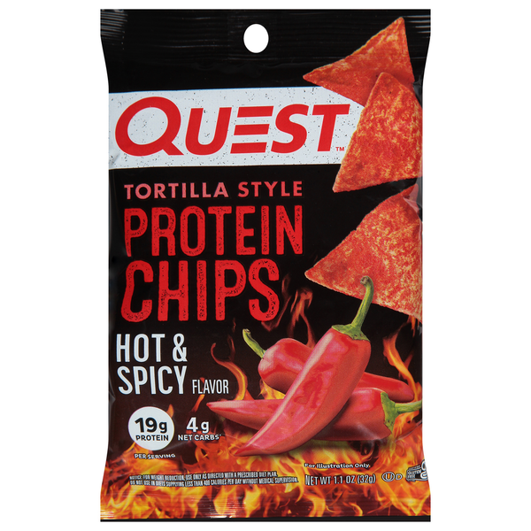 Protein & Meal Replacements Quest Protein Chips, Hot & Spicy, Tortilla Style hero