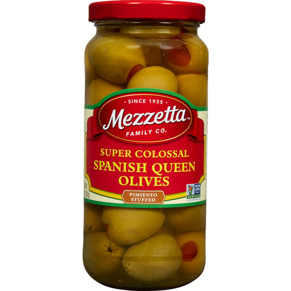 Pickles, Peppers & Olives Mezzetta Super Colossal Spanish Queen Olives Pimiento Stuffed hero